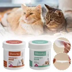 Dog Eye Wipes Puppy Kitten Tear Remover Cleaner Stain Remover Pet Cat Dog Eyes Ears Cleaning Towel Paper For Grooming Suppl X6B1