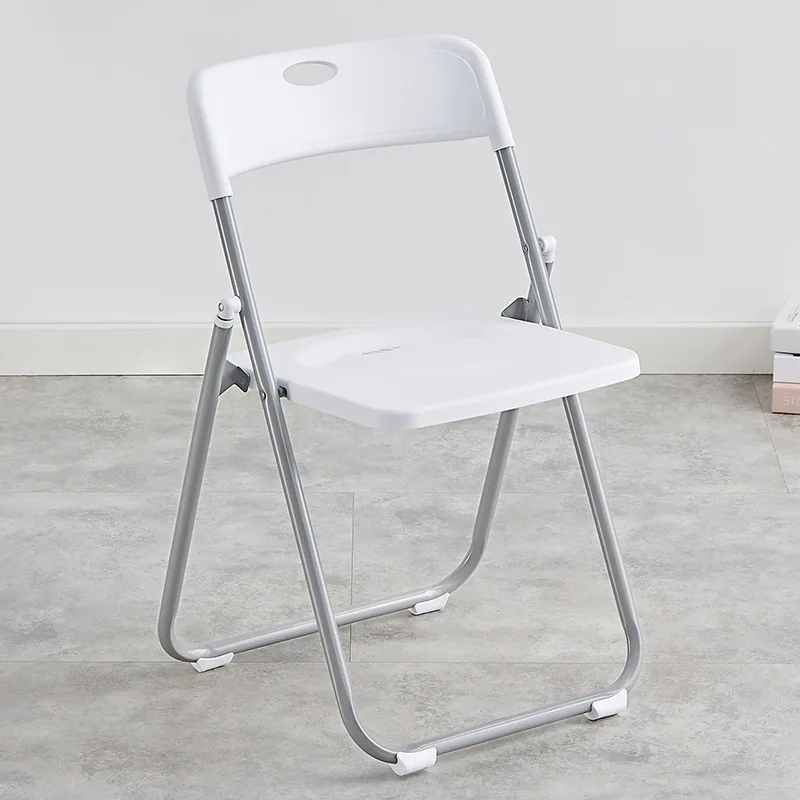 Portable Folding Plastic Chair Backrest Two-Fold Compact Seating Home Office Meetings Dining Dormitory Balcony Temporary Guest