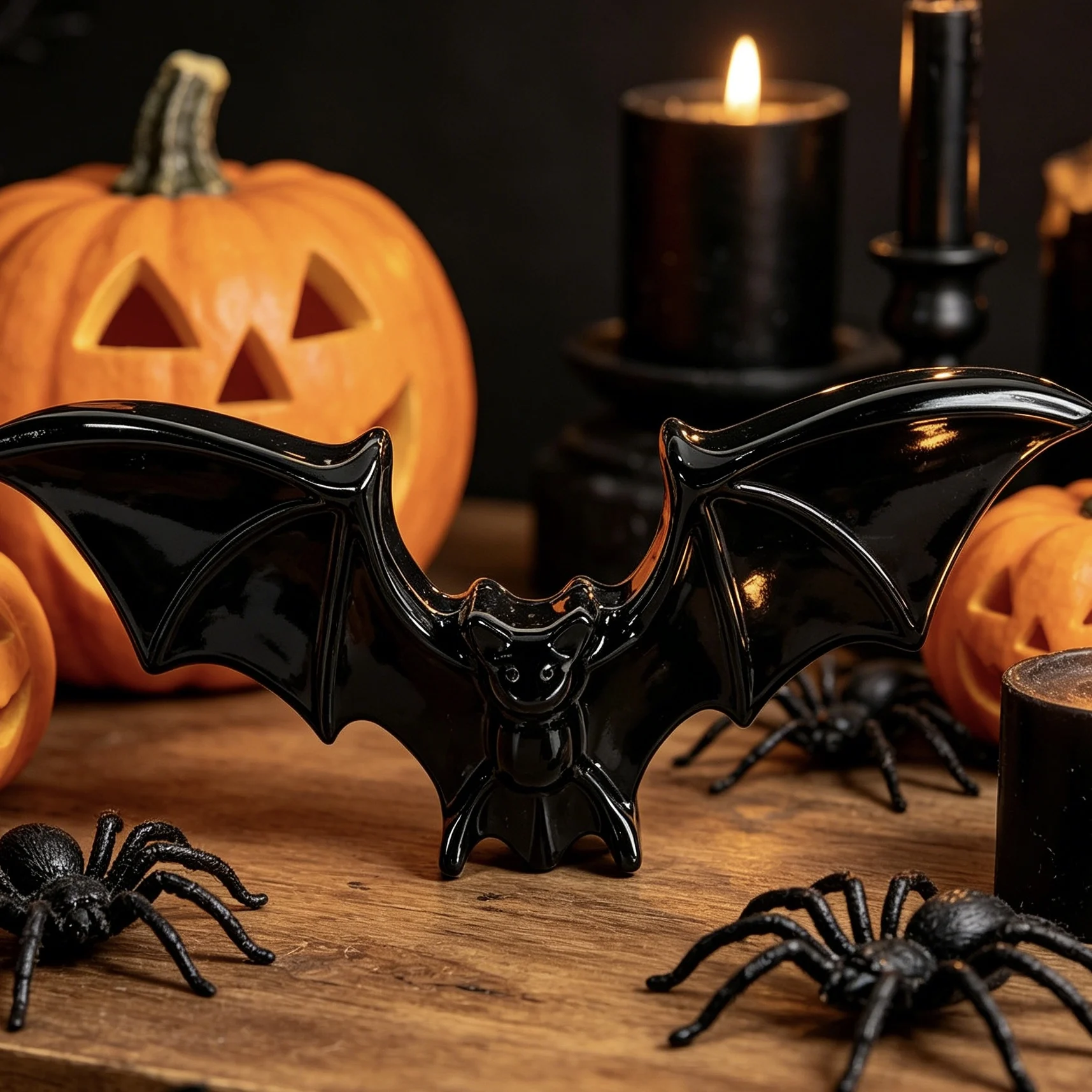 1PC Natural Black Obsidian Bat Carving Radiant Blend of Beauty and Energetic Power intricate crystal structure
