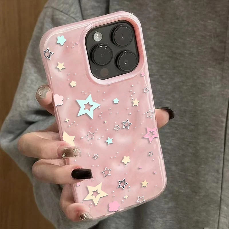 Koreanische INS Star Kreativ-Handyhülle für iPhone 17 16 15 11 14 13 12 Pro Max Plus 17Air Falten-Wellen-Design Weiche Silikon-TPU-Schutzhülle – Detail 5
