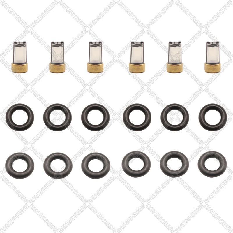 

6 set Fuel Injector Service Repair Kit Filters Orings Seals Grommets for 5WY-2817A for Peugeot 405, Peugeot Pars