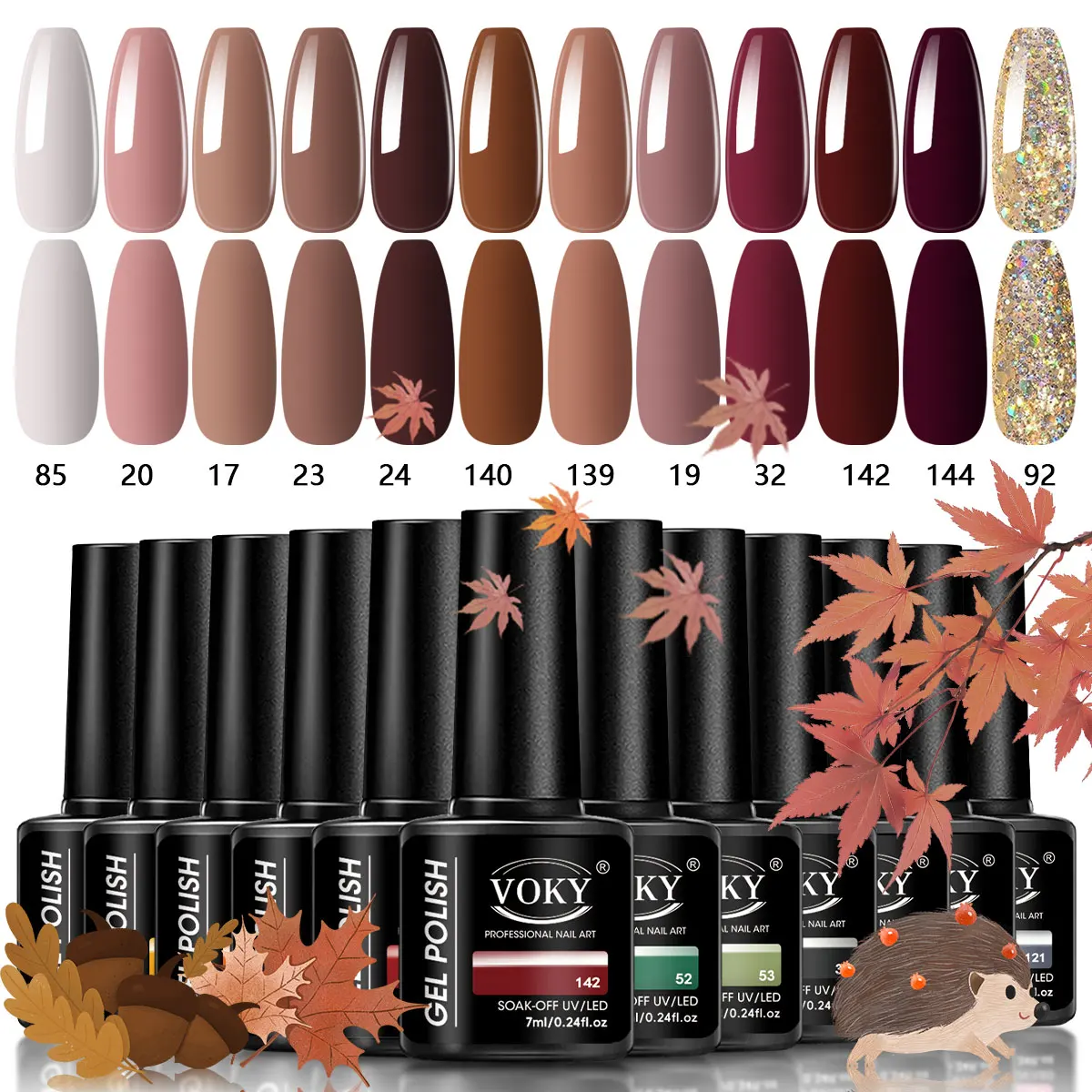 

12 bottles of gel nail polish, with salon-quality colors for autumn and winter seasons, suitable for household use/gifts