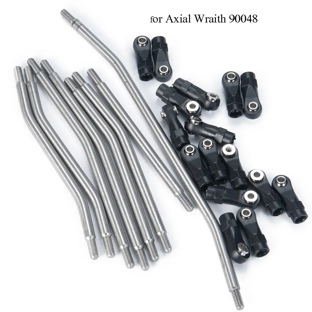 1/10 Stainless Steel Steering Link Rod Set For Axial Wraith 90018 SCX10 90046 313 Wheelbase tie rod RC Car Part