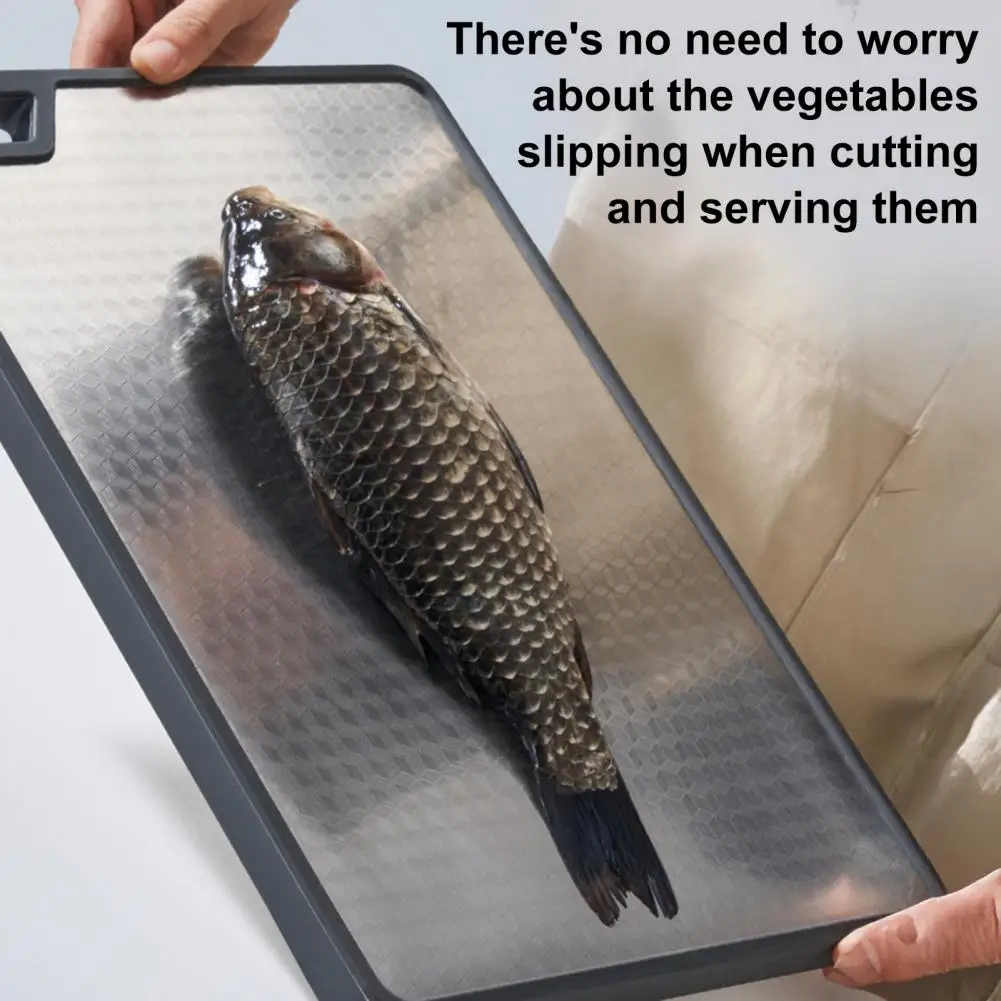 Double-sided Cutting Board Stainless Steel Cutting Board Double Cutting Board with Garlic Grinding Area Liquid Pool Non-stick