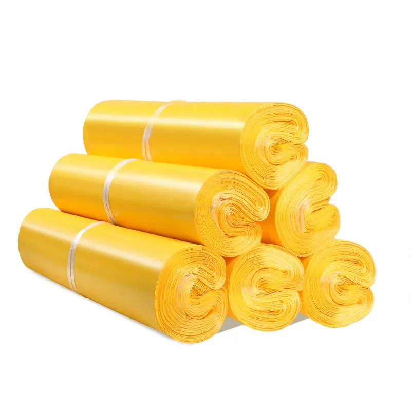 50Pcs Plastic Shipping Mailing Bag Yellow Color Express Courier Packaging Bags Poly Envelope Parcel Clothing Pockets Box Pouch