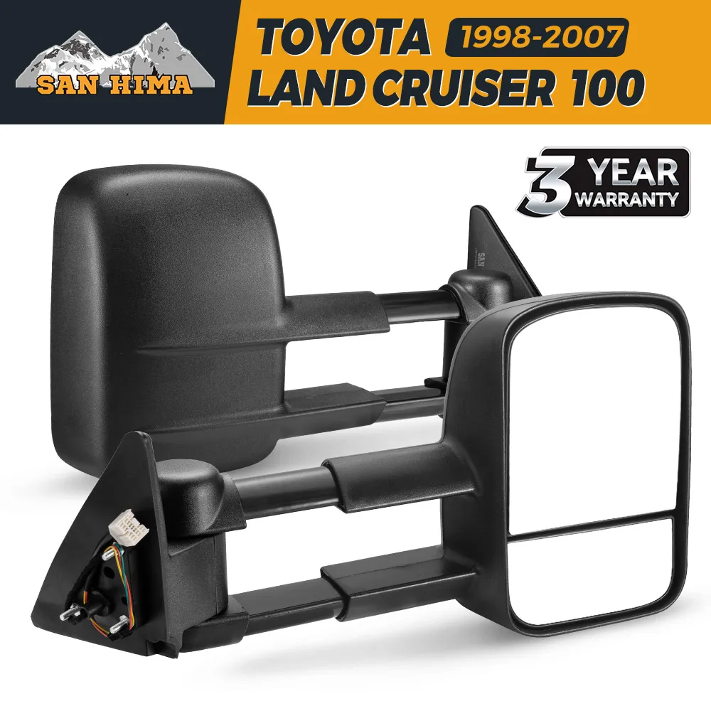 Car Extendable Towing Mirrors For Toyota Land Cruiser 100 Series 1998-2007 Towing Mirrors