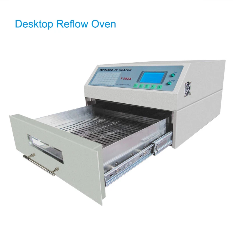 

T-962A 1500W Desktop Reflow Oven Infrared IC Heater Soldering Machine 300*320mm for BGA SMD SMT Rework