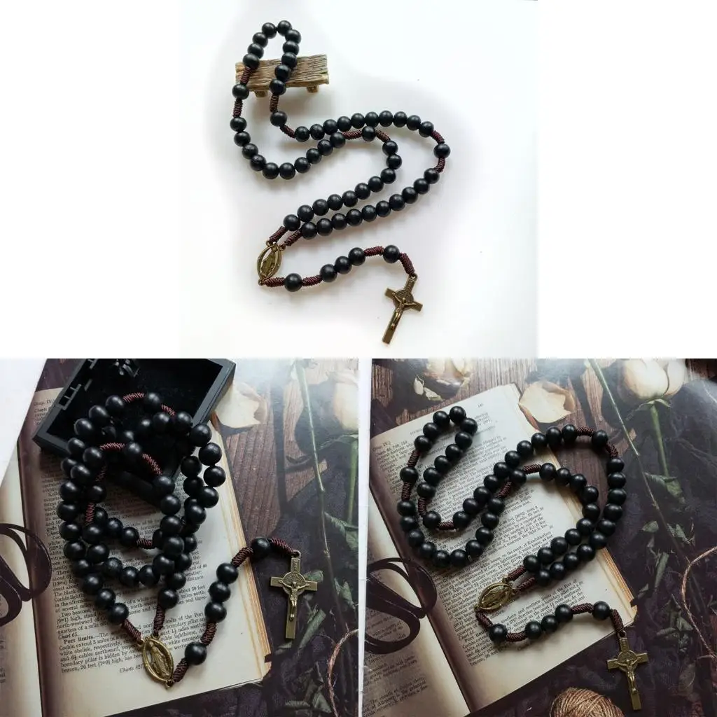 Handwoven Rope for Cross Rosary Necklace Sacred Catholic Jewelry Pendant