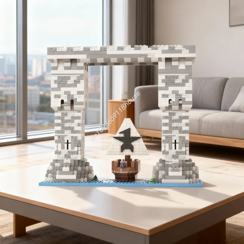 

Конструктор MOC «Замок Львиных рыцарей» (1879 деталей), модель архитектурного сооружения, игрушка, идея для подарка на Рождество, креативное развивающее средство