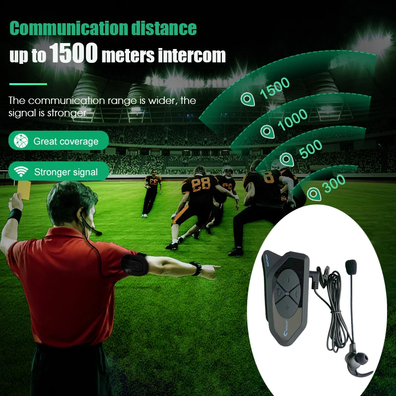 1-4Users Football Referee Intercom Headset G4C 1500m Full Duplex Bluetooth Headphone Soccer Conference Interphone + Handbag Gift