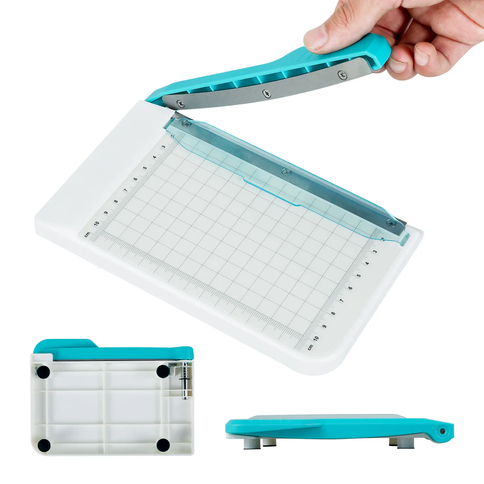 Tragbarer Papierschneider, Stapel-Papierschneider, 8 Blatt Kapazität, präzises A4-Mehrpapier, R4-Eckenrunder, Kraftpapier-Schneidebrett