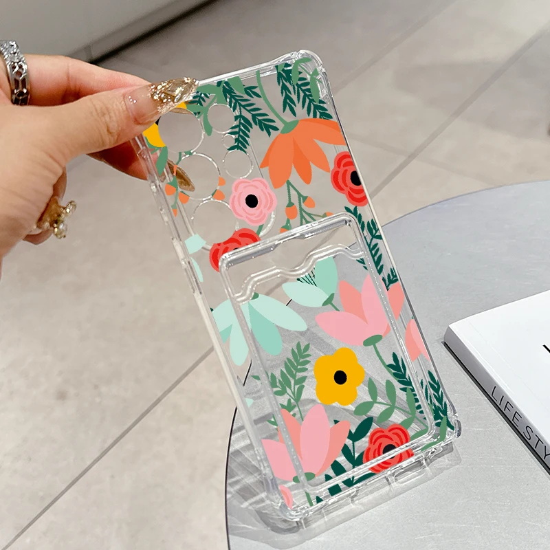 Pop Garden Pattern for Samsung Galaxy S25 Ultra S20 FE S21 S22+ S23 Plus S24 S26Edge softshell Transparent card pack phone case view 5
