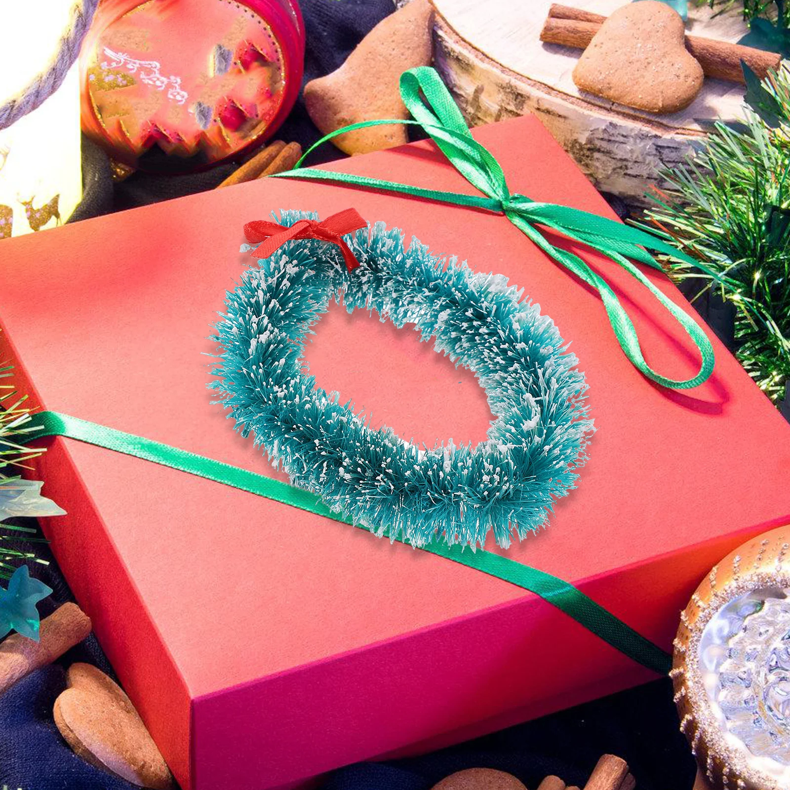 9 قطع من أكاليل صغيرة خفيفة الوزن لعيد الميلاد يمكنك صنعها بنفسك لتزيين الأثاث المنزلي ونافذة الباب وديكور إكليل الحرف اليدوية #1