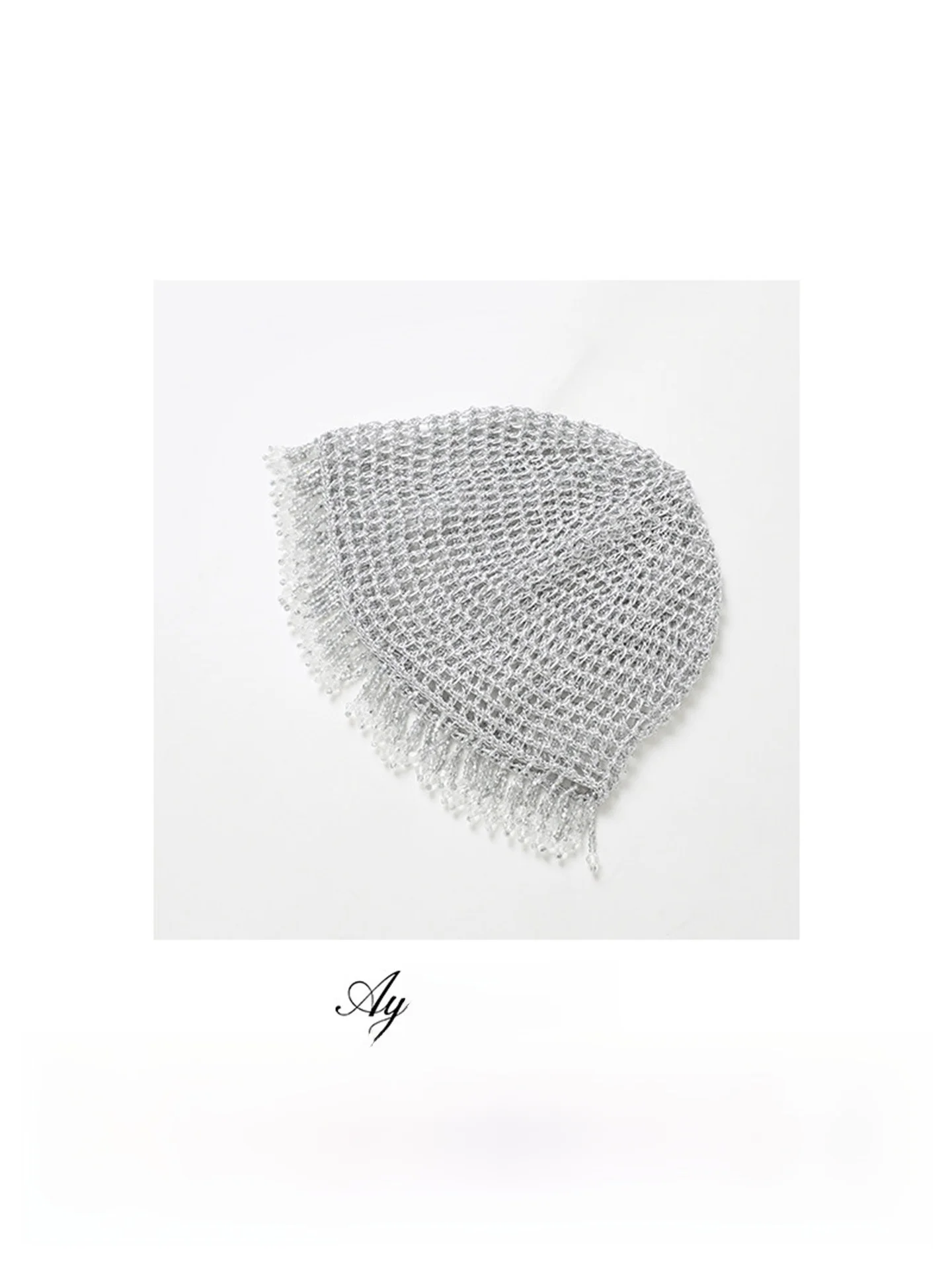 

Ayuko Hanrted Ele Fringe Bead Decorations Heavy Work Hand Knitted Hat Faion ow High End Faion Spring 2025 ex