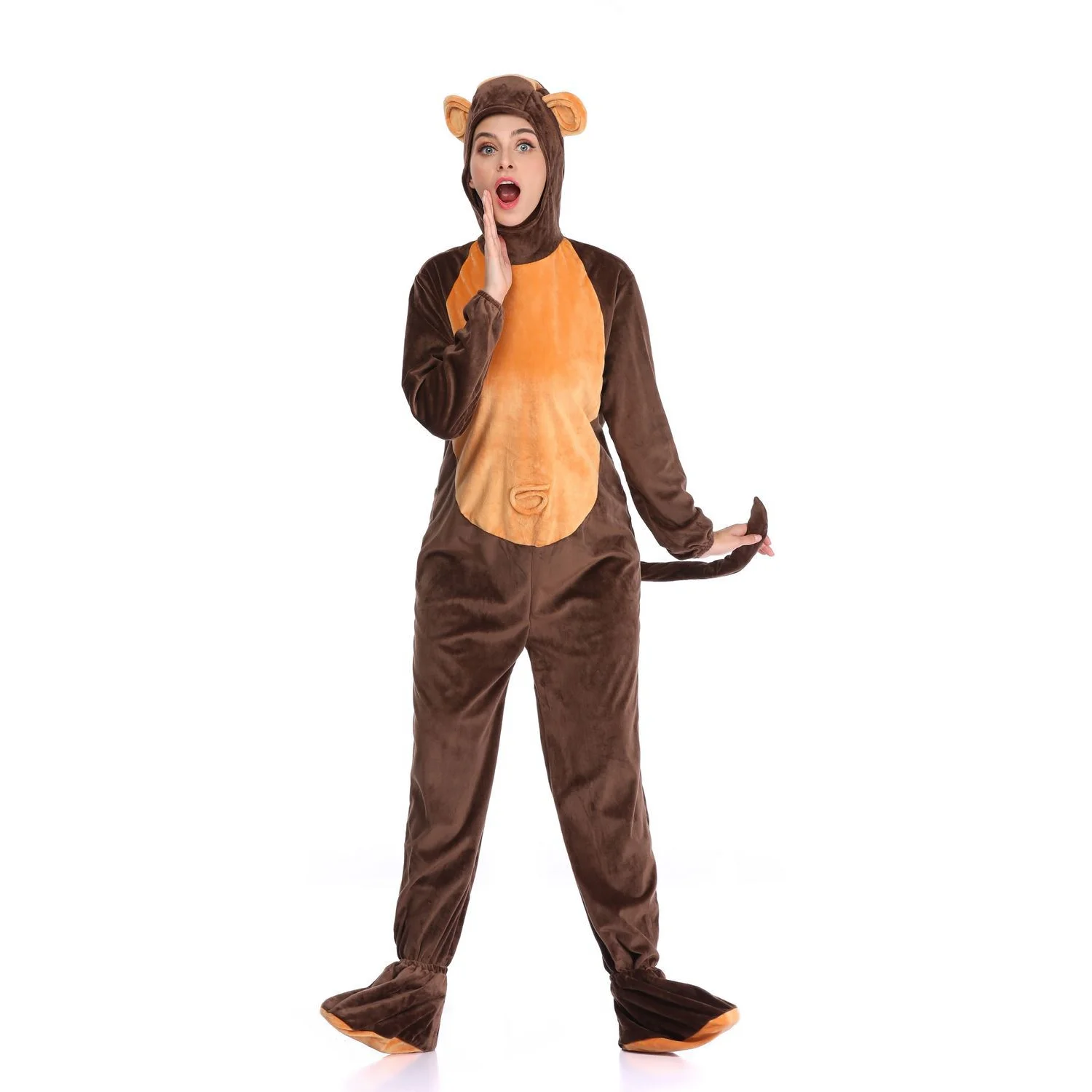 Suit Yourself Zipster Monkey One-Piece Costume for Children Includes Attached Hood Ears and Tail