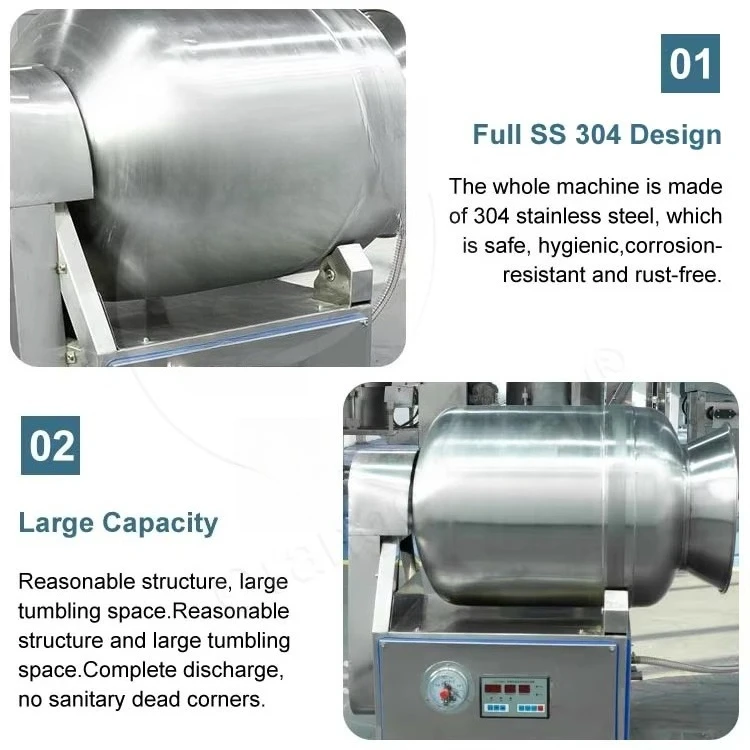 Vacuum Tumbling Marinate Machine 300L 500L Continuous Meat Tumbler Customized High Quality China Supply