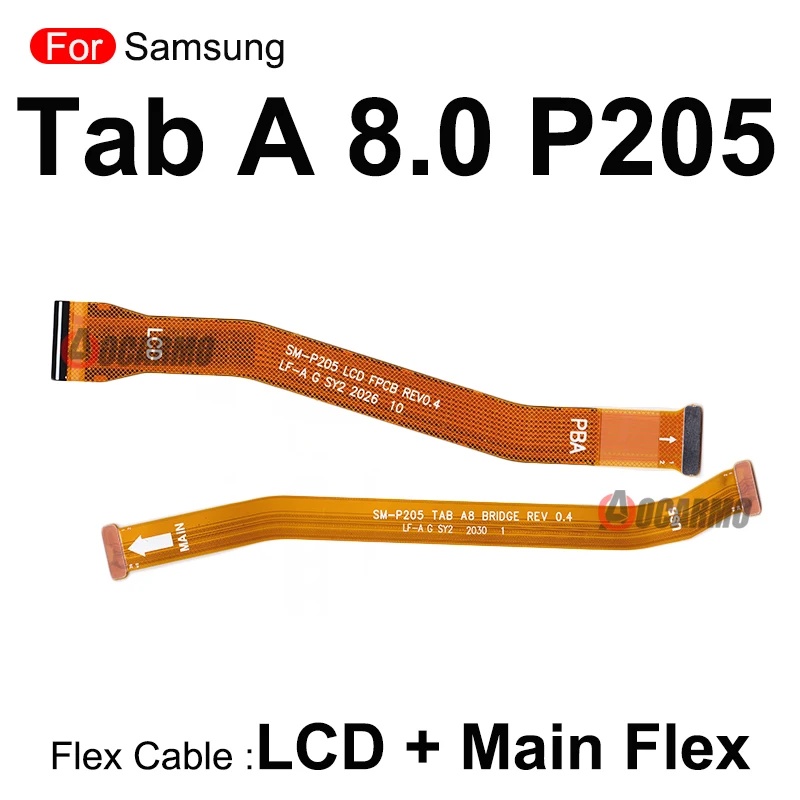 LCD Tela Flex Conector Placa Principal, Placa Mãe Cabo para Samsung Galaxy Tab A 8.0 ", SM- P205