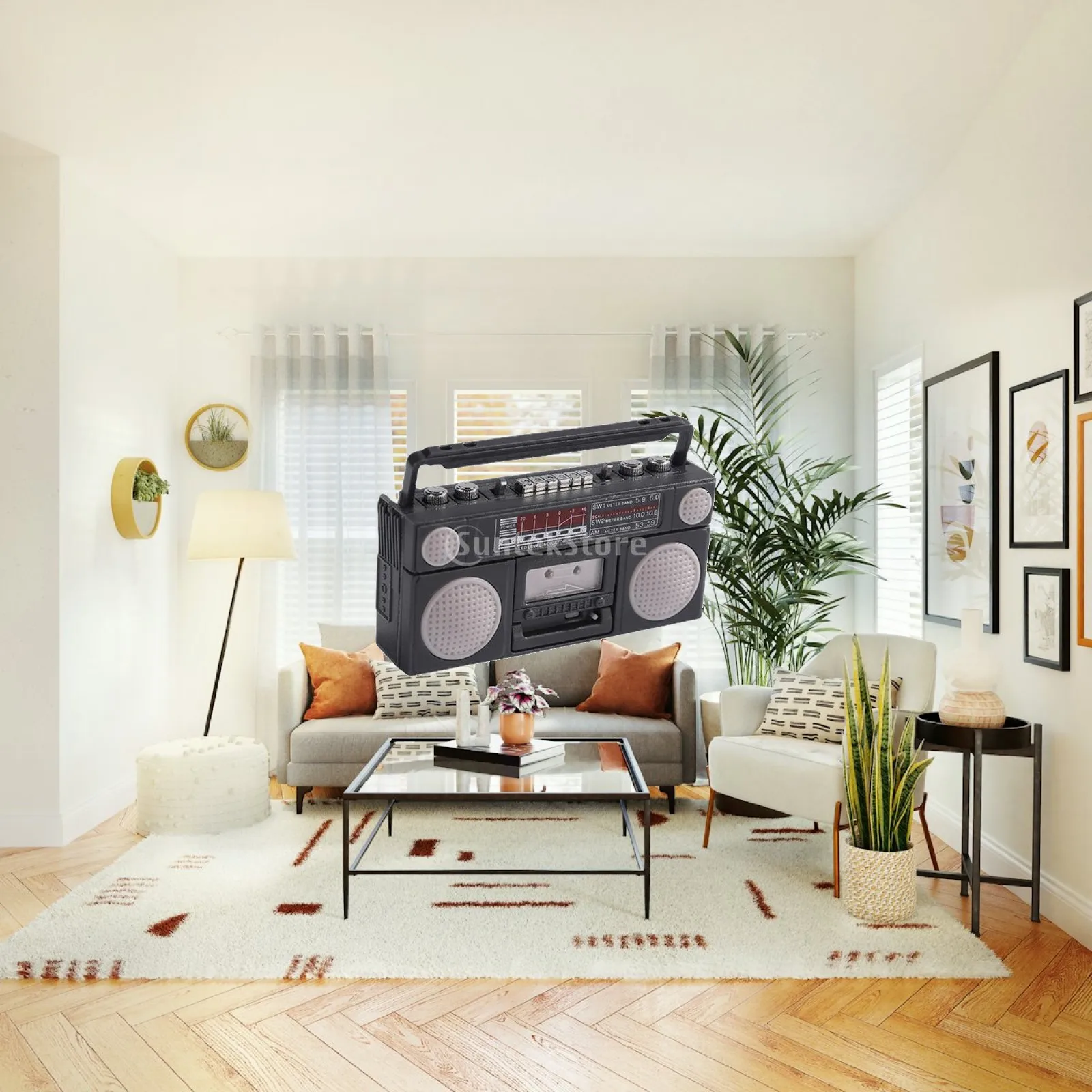 

1 12 Scale Miniature Radiogram Retro Dollhouse Decoration Mini Furniture Gramophone Recorder for OB11 Dolls Room Scene