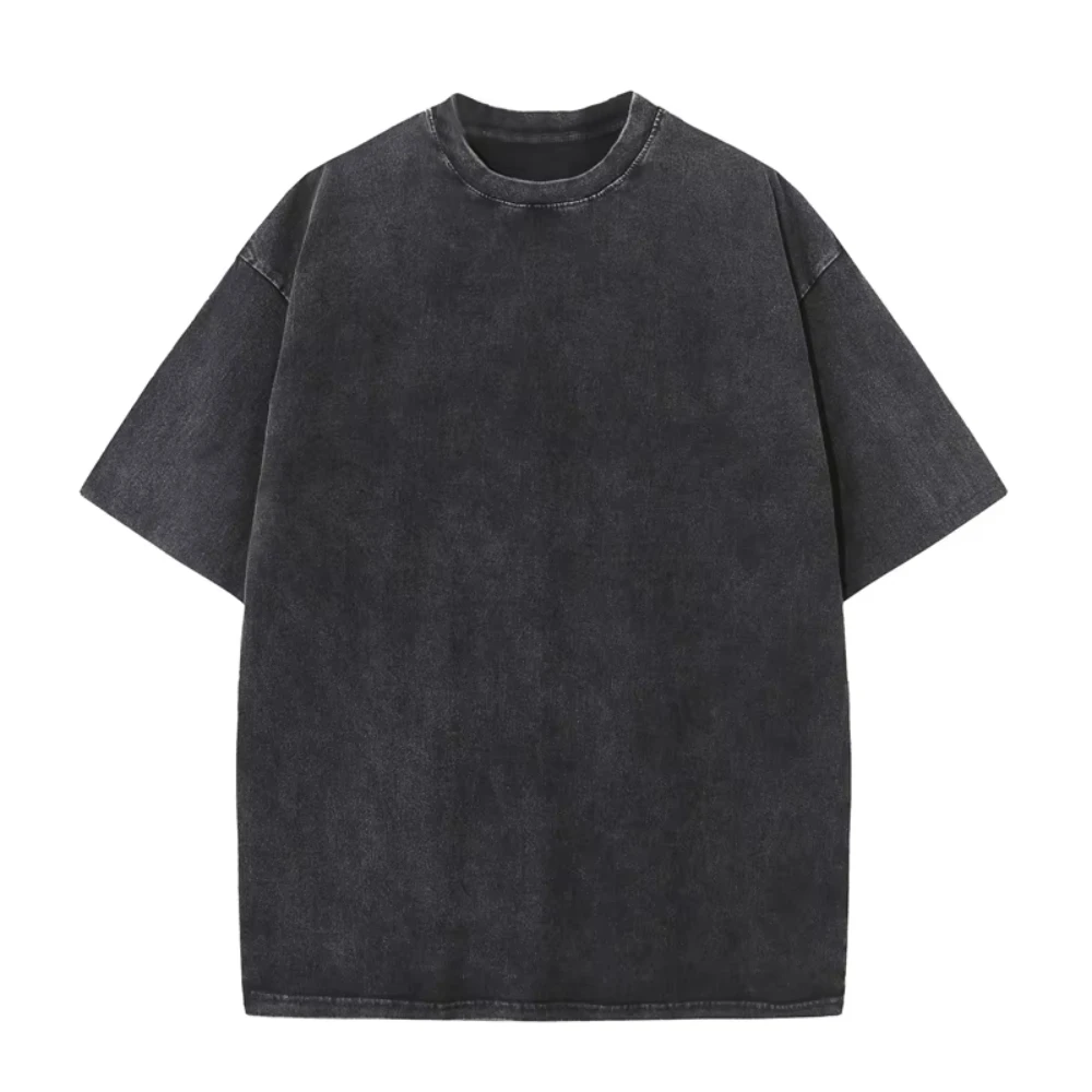 Men's Summer T-shirts Heavy Cotton Vintage Washed T-Shirts Oversized Women Short Sleeves Loose Streetwear Short Sleeve Tops Tee