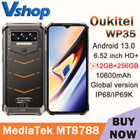 Oukitel WP38 Rugged Phone 12GB+256GB 6.52 inch MediaTek MT8788 Octa Core 10600mAh Global version Android 13 NFC 4G Smartphone