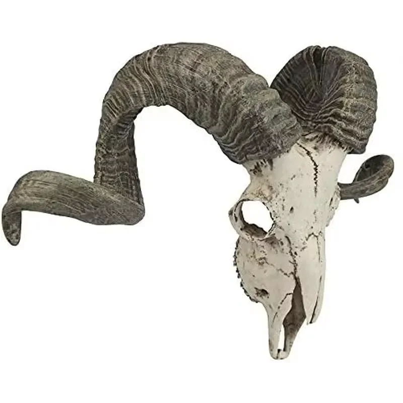 for Ram Head Resin Wall Sculpture Faux Animal Horns Home Decor Living Room Bedroom Wall Art Modern Rustic Interior Design