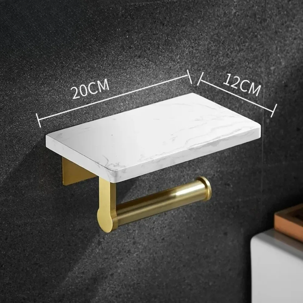 Bathroom  Tissue Holder Toilet Paper Holder Mobile Phone Shelf No Punching Toilet Gold Roll Holder