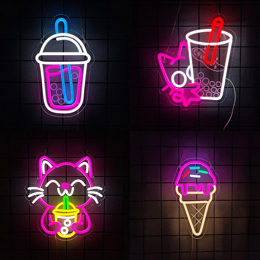 Sweet Series Neon Sign For Wall Decor,Led Neon Light For Food Drink Restaurant,Ice Cream Shop,Frozen Yogurt Bar,Bubble Tea Store