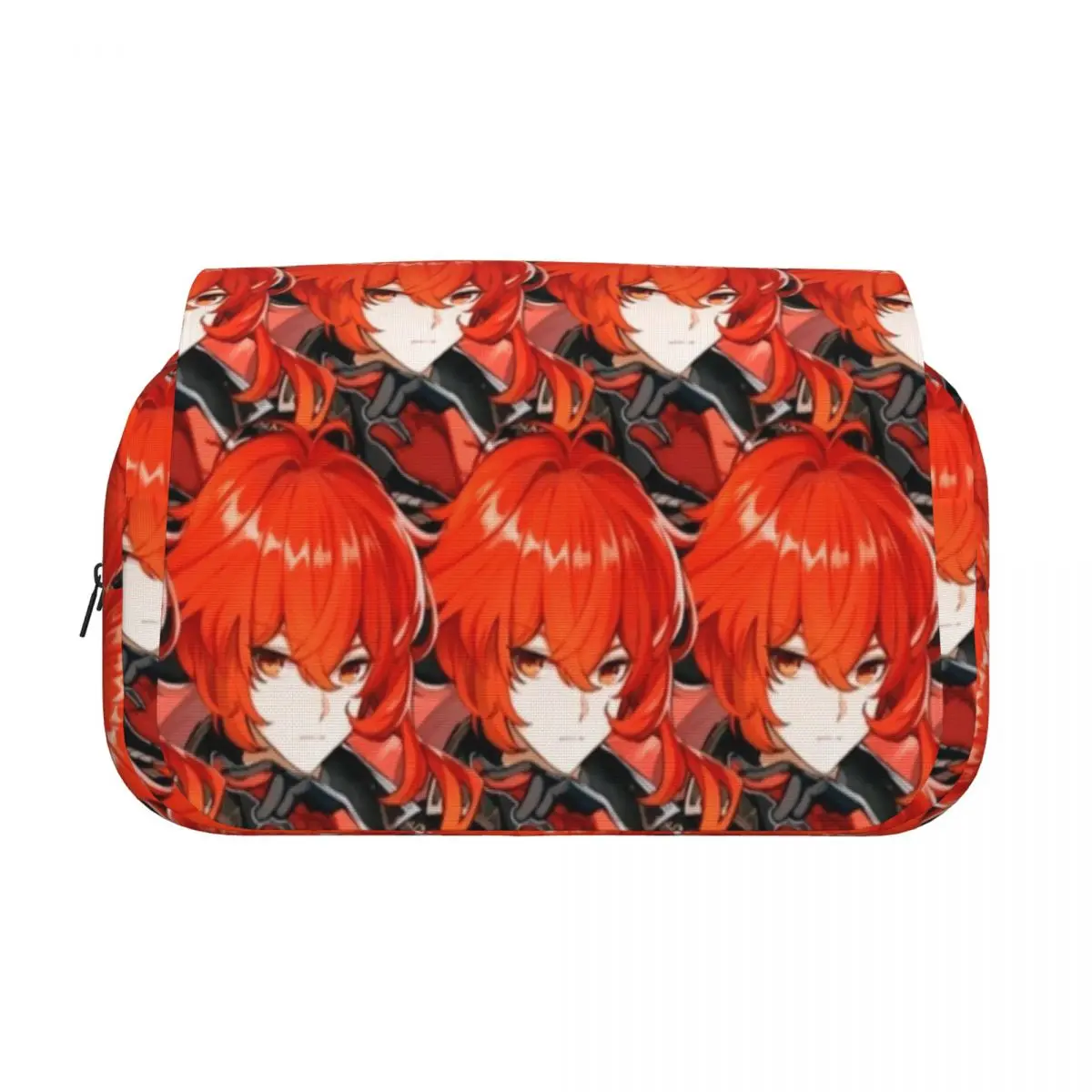Diluc Ragnvindr Genshins Impact Double Clamshell Pen Case Pencil Box Pen Box for Student Bags Students School Zipper Stationery