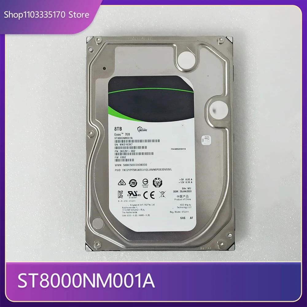 For Seagate ST8000NM001A 8T 3.5 Inch 7.2K Enterprise SAS 12Gb Server Hard Disk