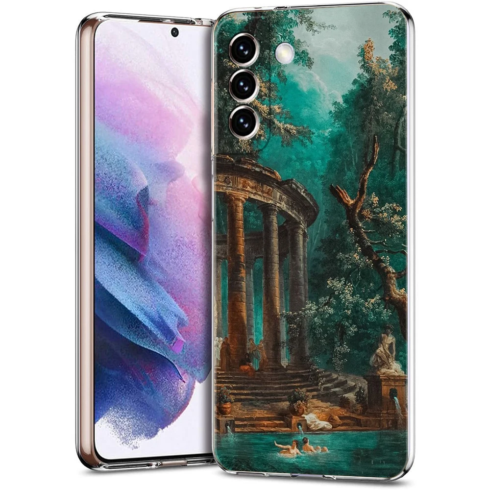 Coque de téléphone d'art esthétique classique pour Samsung Galaxy, coque transparente, S23, S20 FE, S22, S21 Ultra, M21, M22, M32, S10, S10E, S9, S8 Plus