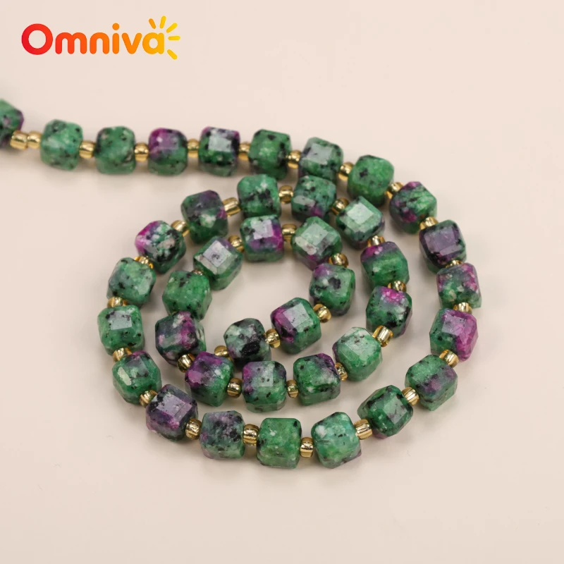 Faceted ruby in zoisite Natural Stone spacer beads DIY jewelry Bracelets accessories For Jewelry Making 15 '' Wholesale 6/8/10MM image 5