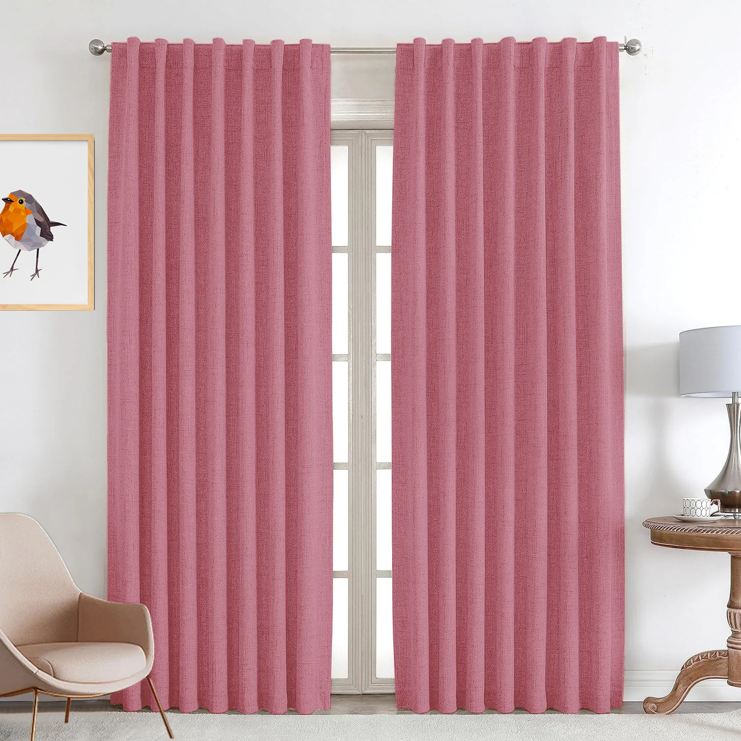 

100% full blackout coating customized linen curtains color linen cotton linen curtains finished products