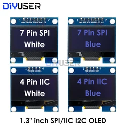 DIYUSER  1.3 inch OLED RoHS Module 2.54mm Connecting Terminals SPI/IIC I2C Communicate White/Blue Color 128X64 1.3