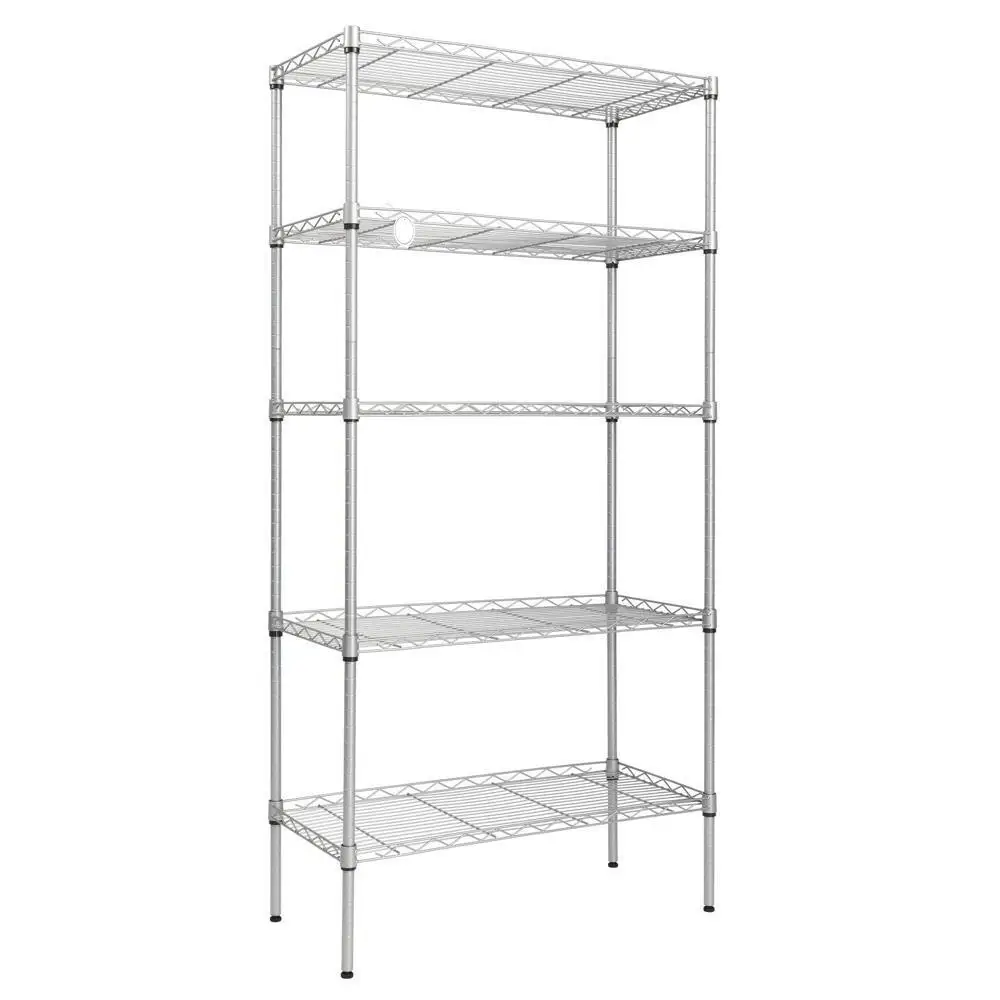 Imagem -02 - Shelving do Metal do Fio da Garagem Cremalheira da Prateleira do Armazenamento Resistente Comercial Camadas Unidade do