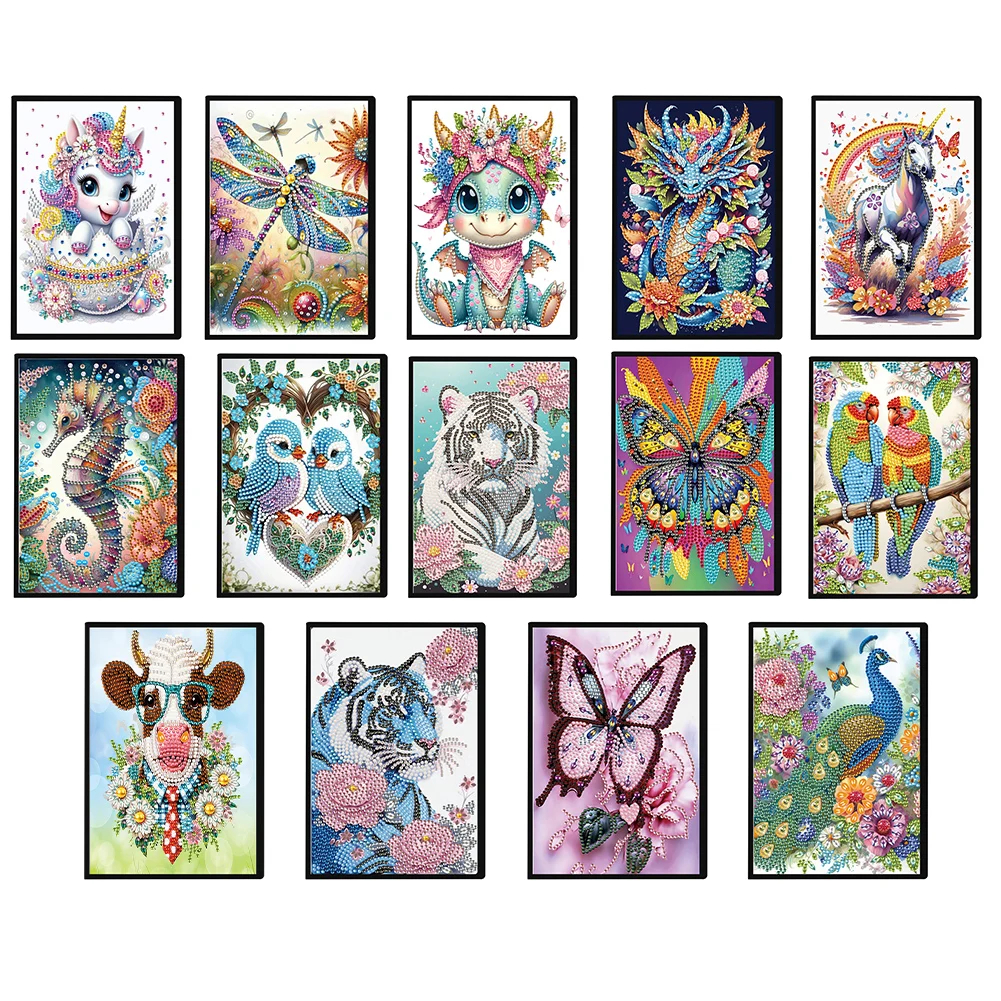 5D Animal Special Shaped Diamond Painting Journal Notebook 50 Pages Rhinestone Embroidery Notepad Sketchbook Christmas Gifts ﻿