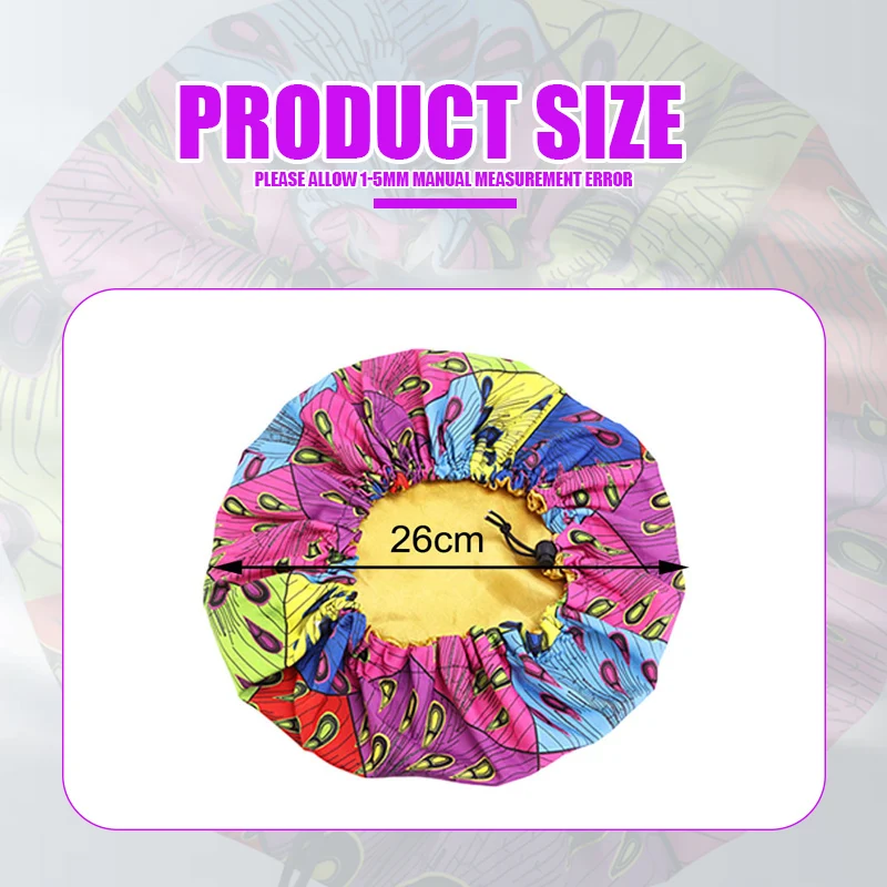 Baby Silky Satin Hair Caps Print Ankara Bonnet Stain Silky Big Bonnet Sleep Night Cap Children Headwrap Hat Fashion