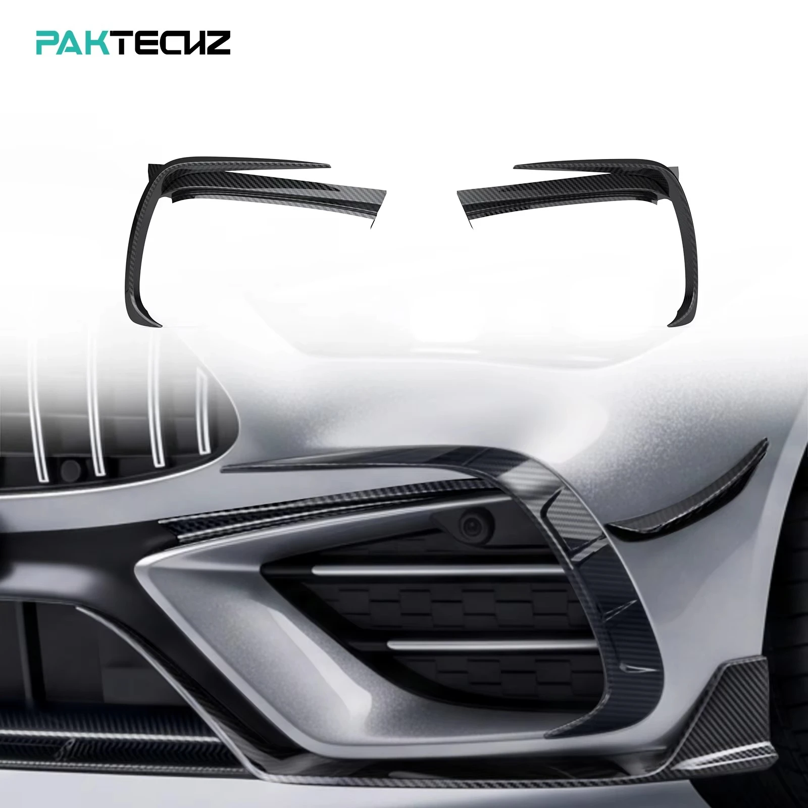 For Mercedes Benz For AMG CLE53 Prepreg Dry Carbon Fiber Body Kit Paktechz Front Canards