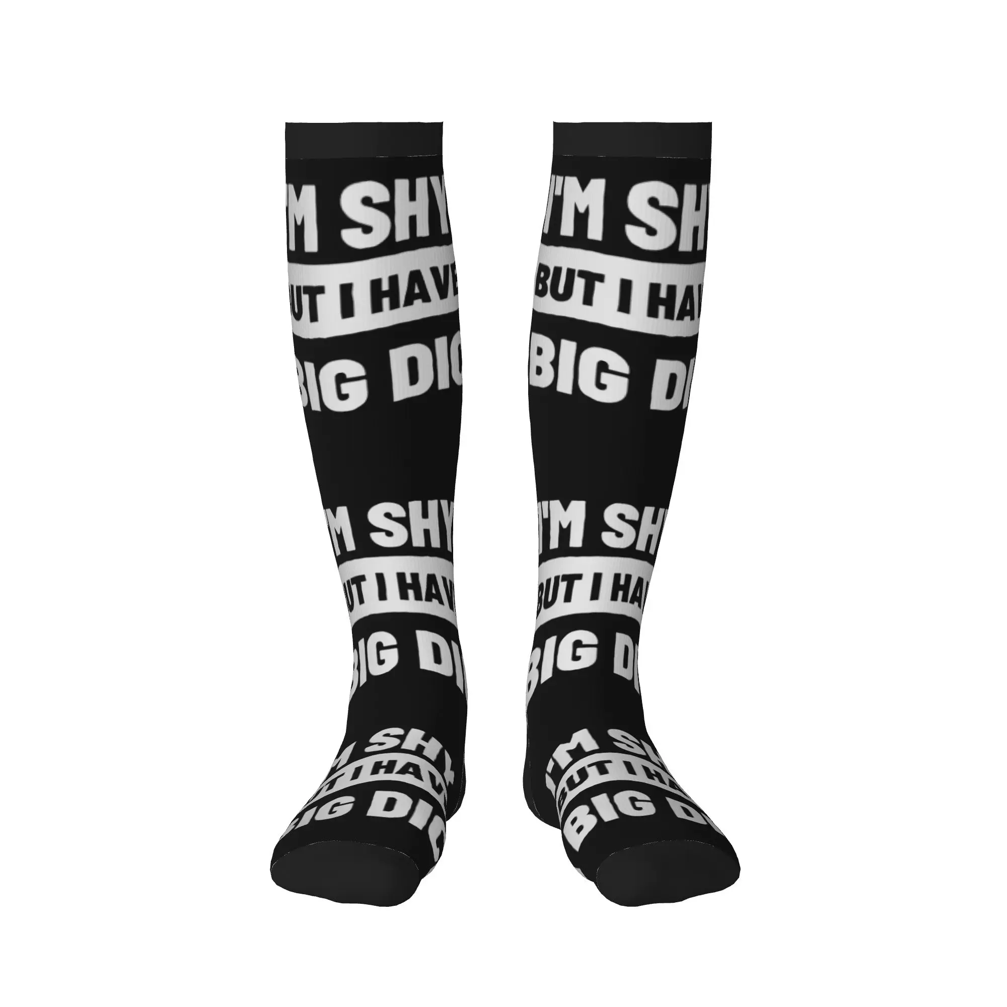 I'm Shy But I Have A Big Dick Dress Socks for Men Women Warm Fashion Novelty  Sports Compression Socks
