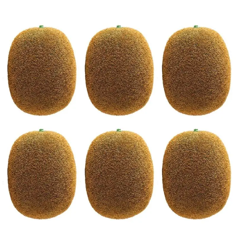 7.2*6cm 6PC Artificial Kiwi Food Photography Props Simulation Ornaments Home Festive Kitchen Supplies Artificial Fruits Decor