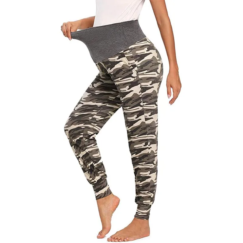 Maternity Yoga Pants Seamless Knitted Sports Pants Pregnant Women Moisture-wicking Quick-drying Breathable Belly Support Pants