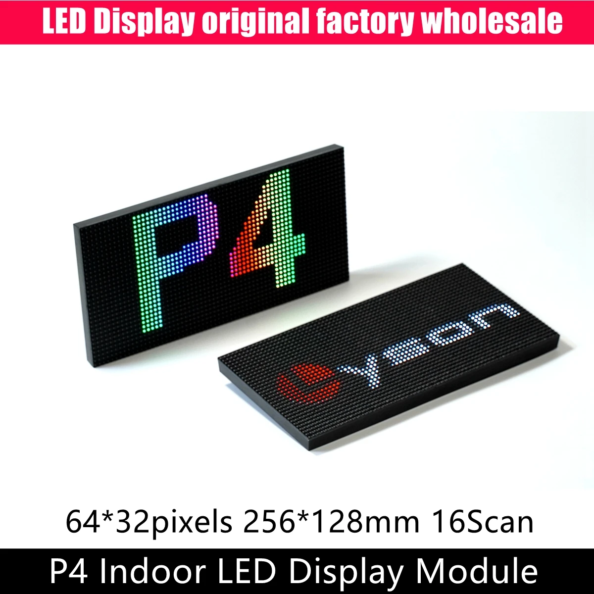 P4 Modulo matrice LED RGB SMD 3IN1 per interni 64x32 pixel Display video Pannello a colori Scansione 1/16 256mmx128mm