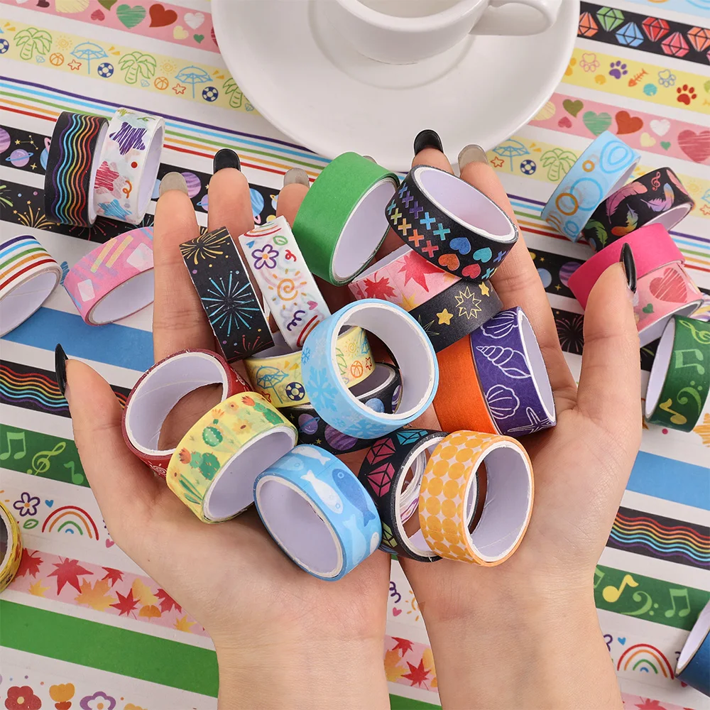 30 Rolls Colorful Washi Tape Set 2M(2.2 yards) Length Decorative Masking Tapes Perfect for Scrapbooking DIY Crafts Gift Wrapping