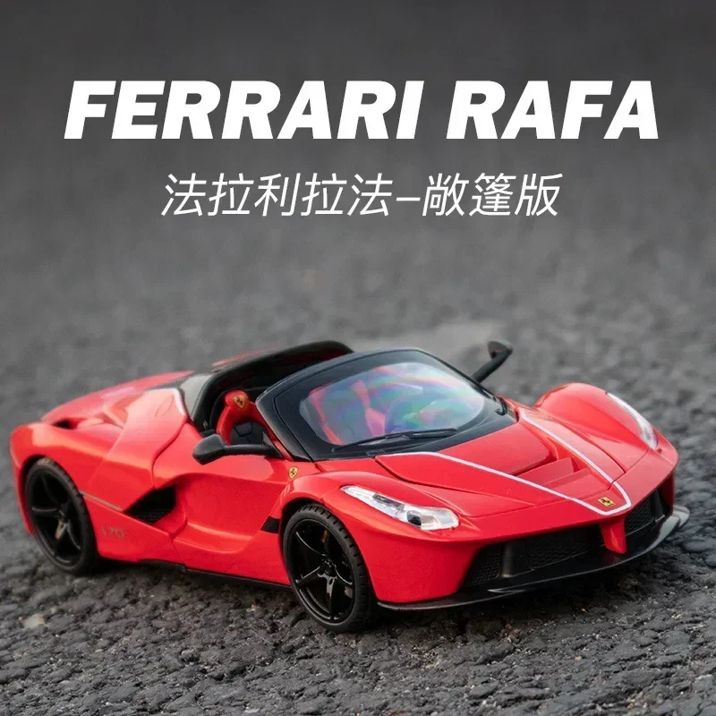 Simulation 1:22 Convertible Ferrari Rafa Alloy Diecast Car Model Collection Metal Model Decoration Toy Car Kids Gifts