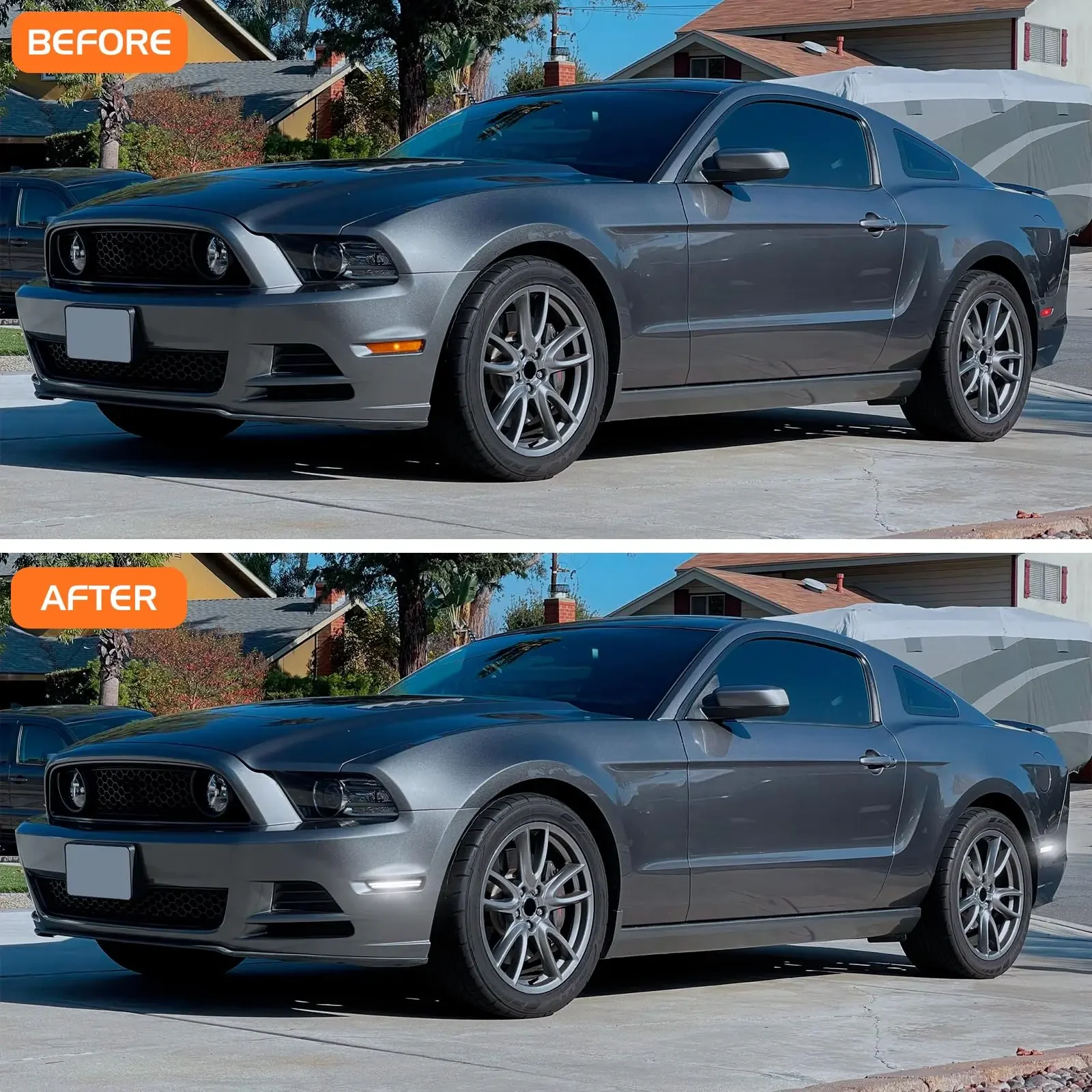 4pcs/set Smoked Lens LED Side Marker Light White Front Rear Fender Signal Lamps for Ford Mustang 2010 2011 2012 2013 2014