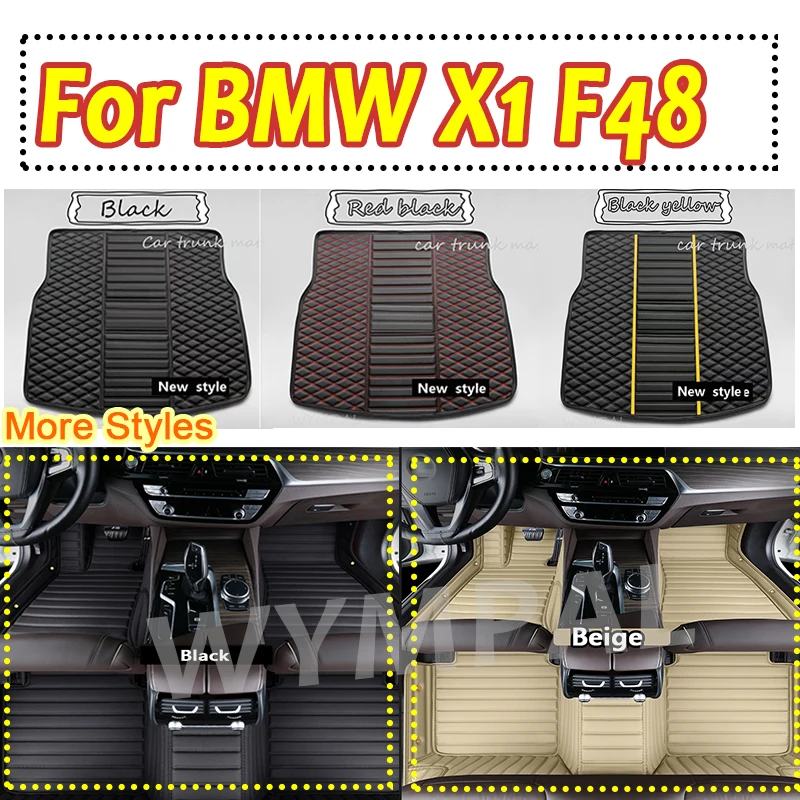

Luxury Custom Automotive Car Floor Mats For BMW X1 F48 2016 2017 2018 2019 2020 Auto Luxury Leather Men Women Car Mats Full Mats