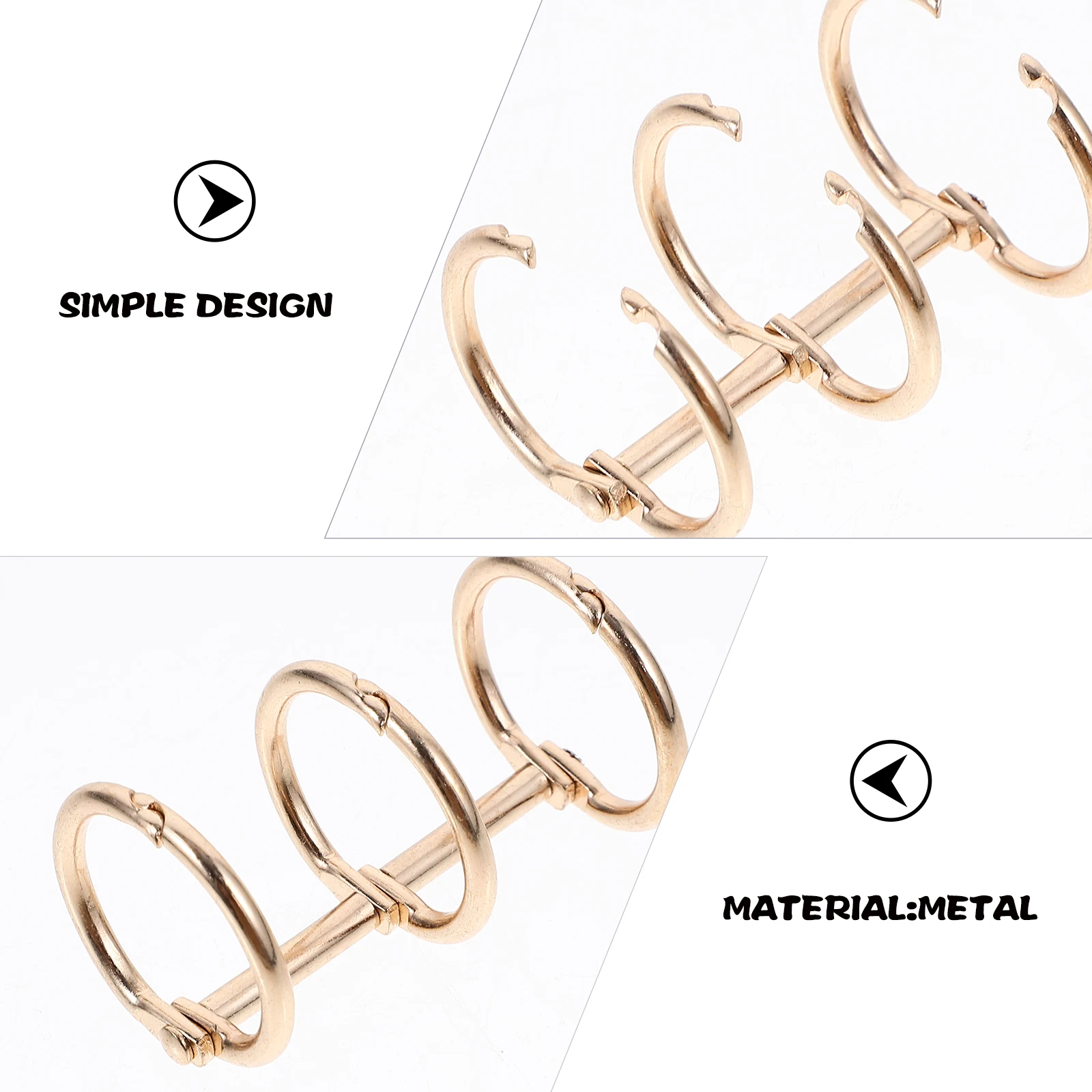 

4pcs Metal 3-Ring Loose Leaf Rings For Notebook Diary Scrapbook Diy Office Home Stationery Supplies Book Binder Buckles