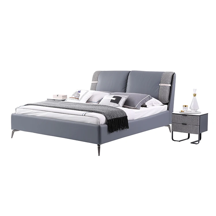 

MS-Modern Bed king Size Frame Leather Furniture king Size Queen Furniture with Storage Led Lights for Men Designs Modern Bed&