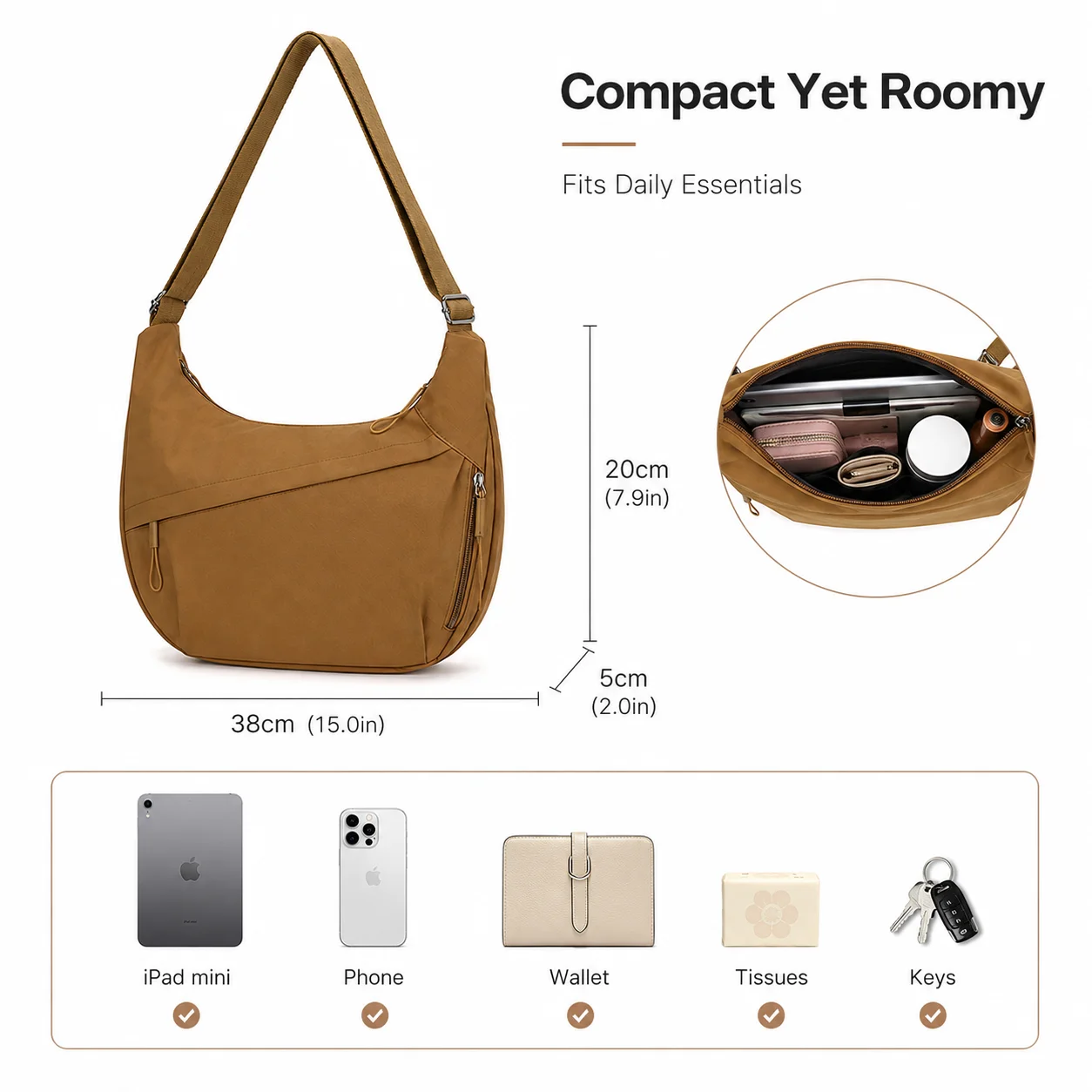HOMEFISH 2026 New Fashion Large Capacity Casual Nylon Women Shoulder Bag Korean Style Hobos Bag Youth Crossbody Shoulder