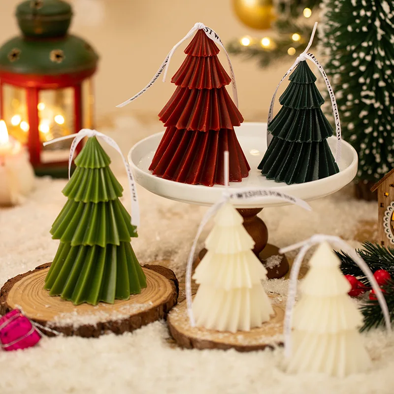 Creative Christmas Tree Aromatherapy Candle Soybean Wax Scented Candle New Year Navidad Party Gifts Xmas Home Decoration