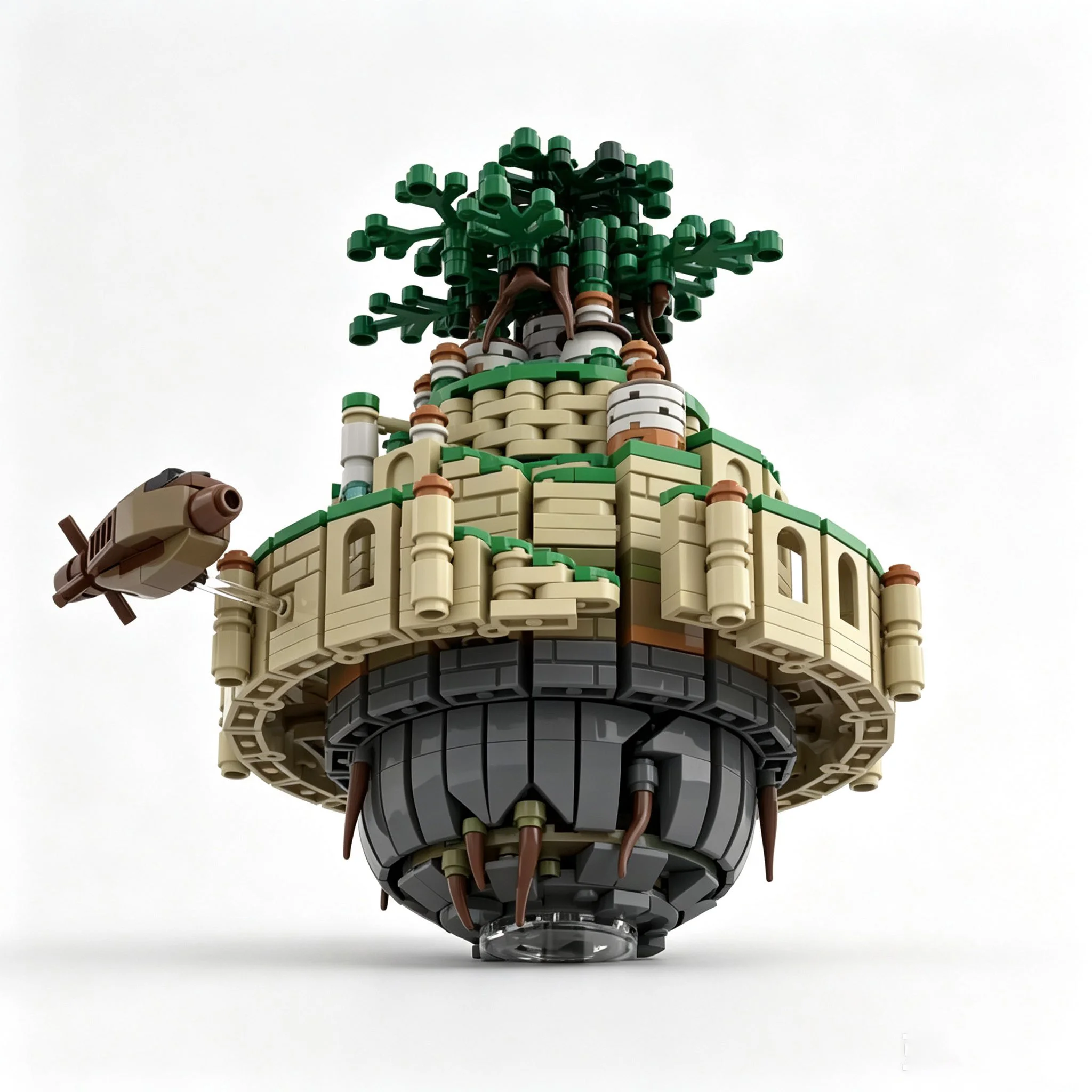 Floating Island Architecture DIY Assembly Castle in the Sky Sculpture Fantasy Desktop D Building Brick Brick Toys Gifts